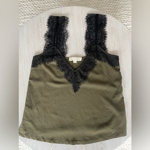 Love Stitch Olive Green Lace Top